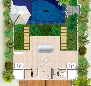 Beach Bungalows with Pool Floor plan