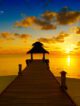 maldives beautiful orange sunset cumulus clouds sky