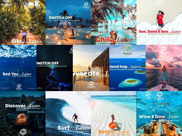 Keep Dreaming of Maldives & Visit Maldives posters during COVID-19.