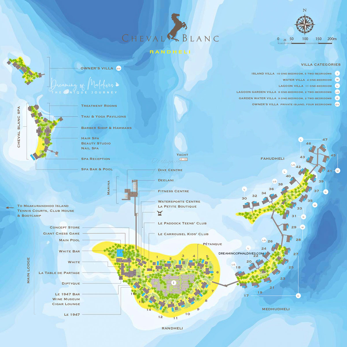 Cheval Blanc Randheli Resort Map, Discover the Island