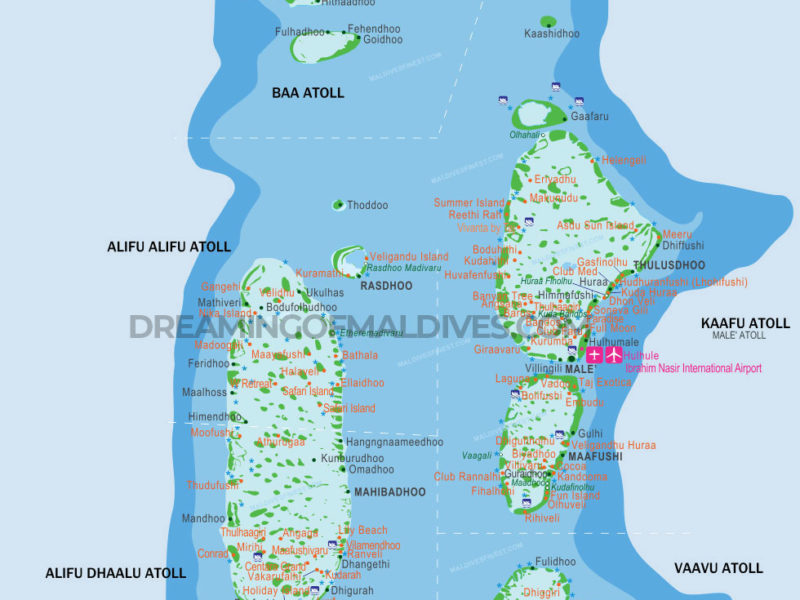 Maldives Islands Map. Locate your favorite Resort on the Map