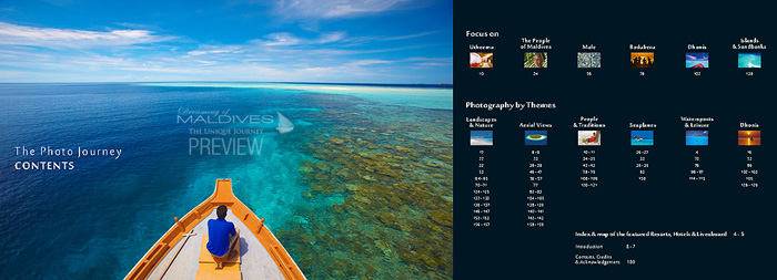 Photography Book Dreaming of Maldives | Table of Contents