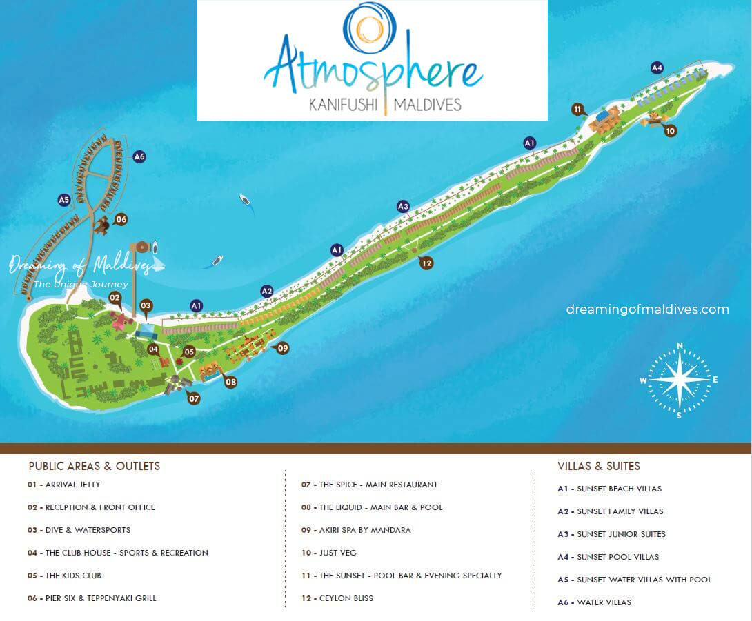 Atmosphere Kanifushi Maldives Resort Map