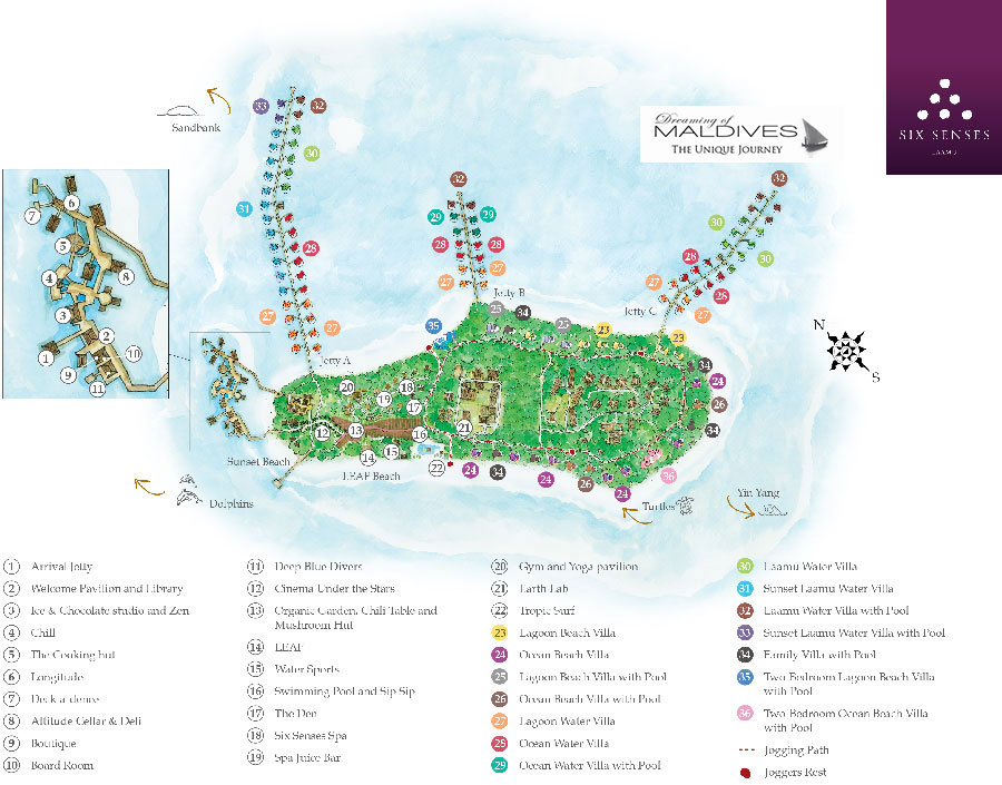 Six Senses Laamu Maldives Resort Map